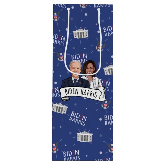 Biden Harris Party Wijn Cadeautas (Voorkant)
