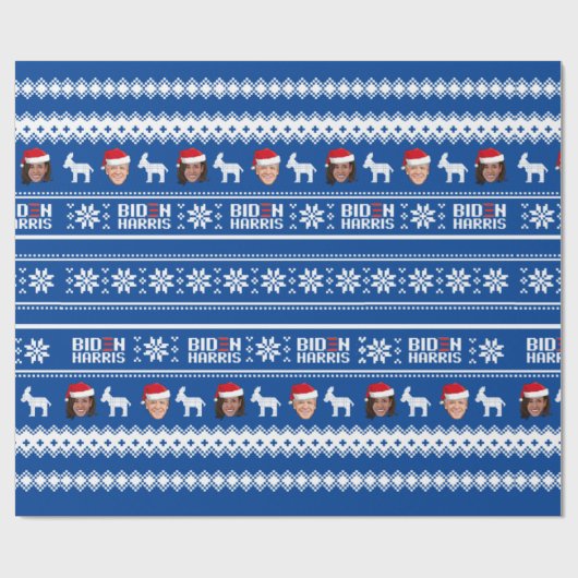 Biden Harris Pattern Holiday Cadeaupapier (Vlak)