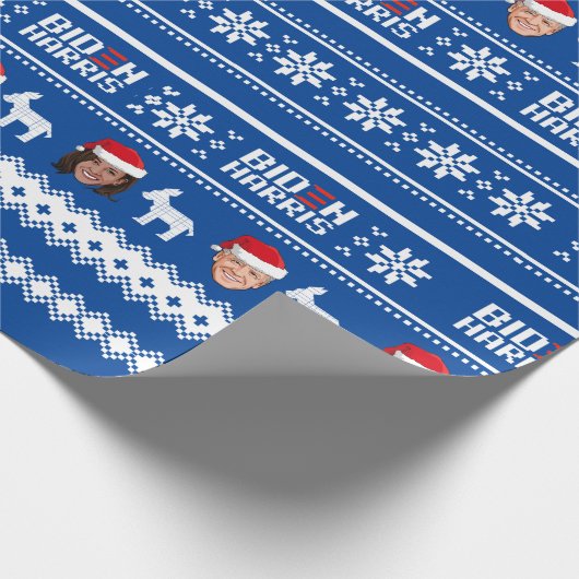 Biden Harris Pattern Holiday Cadeaupapier (Hoek)