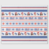 Biden Harris Pattern Holiday Wrapping Paper Cadeaupapier (Vlak)