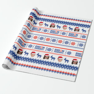 Biden Harris Pattern Holiday Wrapping Paper Cadeaupapier