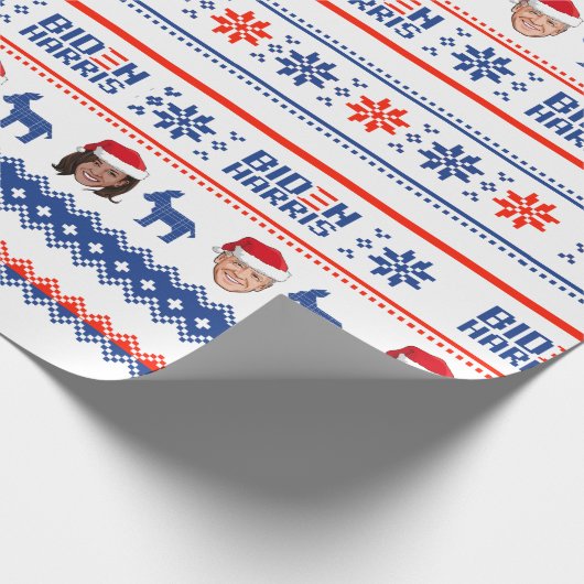 Biden Harris Pattern Holiday Wrapping Paper Cadeaupapier (Hoek)
