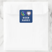 Biden Harris Peace Love Vierkante Sticker (Tas)
