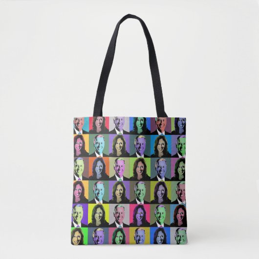 Biden Harris Pop Art (36 kleuren) Tote Bag (Voorkant)