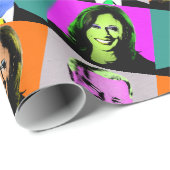 Biden Harris Pop Art (Sinaasappel, grijs, blauw, r Cadeaupapier (Rol Hoek)