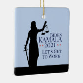 Biden Harris President Aan het werk 2021 Keramisch Ornament (Rechts)