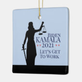 Biden Harris President Aan het werk 2021 Keramisch Ornament (Links)
