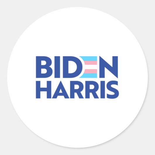 Biden Harris President Trans Pride Flag Joe K Ronde Sticker (Voorkant)