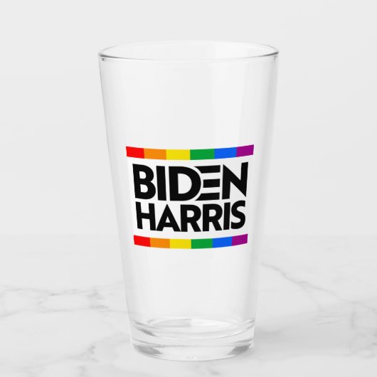 BIDEN HARRIS Pride Block Glas (Voorkant)
