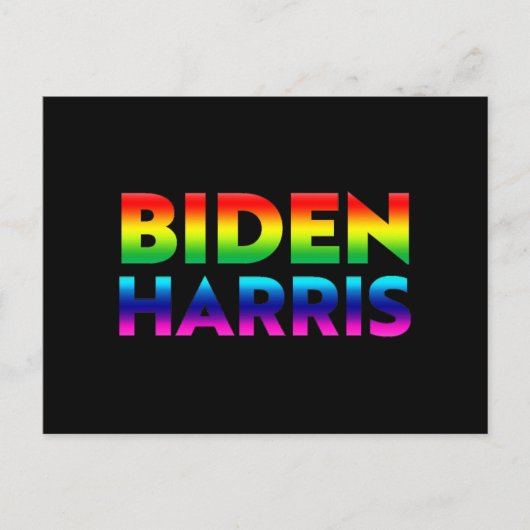 "Biden Harris" pride lgbtq lgbt regenboogkleuren Briefkaart (Voorkant)
