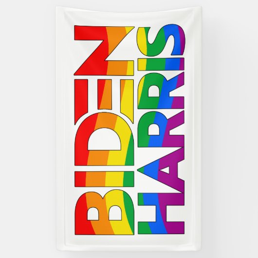Biden Harris Pride Rainbow Spandoek (Verticaal)