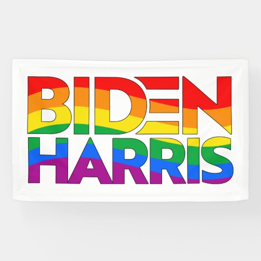 Biden Harris Pride Rainbow Spandoek (Horizontaal)