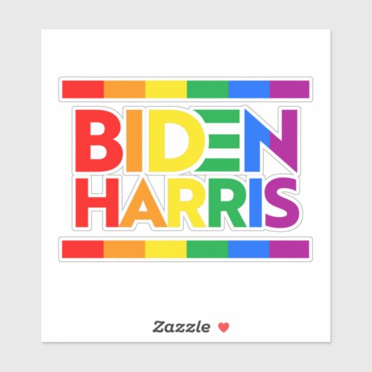 BIDEN HARRIS PRIDE RAINBOW STICKER (Vel)