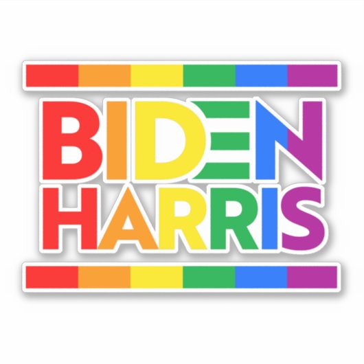 BIDEN HARRIS PRIDE RAINBOW STICKER (Voorkant)