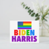 Biden Harris Rainbow American Flag Gay Pride Briefkaart (Staand voorkant)