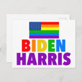 Biden Harris Rainbow American Flag Gay Pride Briefkaart (Voorkant / Achterkant)