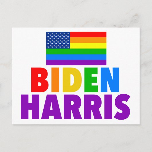 Biden Harris Rainbow American Flag Gay Pride Briefkaart (Voorkant)