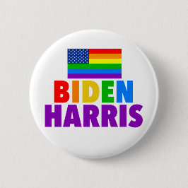 Biden Harris Rainbow American Flag Gay Pride Ronde Button 5,7 Cm