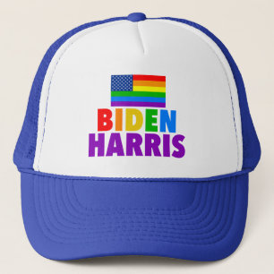 Biden Harris Rainbow American Flag Gay Pride Trucker Pet