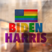 Biden Harris Rainbow American Flag LGBT Custom Raamsticker (Vel 2)