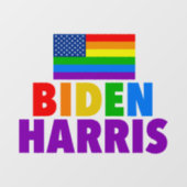 Biden Harris Rainbow American Flag LGBT Custom Raamsticker (Vel)