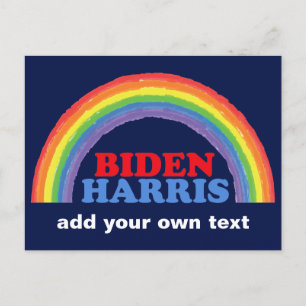 Biden Harris Rainbow Cute Custom Democraat Briefkaart