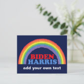 Biden Harris Rainbow Cute Custom Democraat Briefkaart (Staand voorkant)
