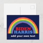 Biden Harris Rainbow Cute Custom Democraat Briefkaart (Voorkant / Achterkant)