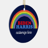 Biden Harris Rainbow - Eigen Kerstmis Keramisch Ornament (Rechts)