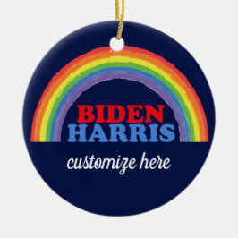 Biden Harris Rainbow - Eigen Kerstmis Keramisch Ornament