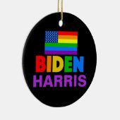 Biden Harris Rainbow Gay Pride Politieke Kerstmis Keramisch Ornament (Rechts)