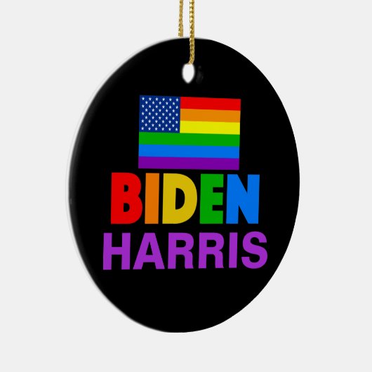 Biden Harris Rainbow Gay Pride Politieke Kerstmis Keramisch Ornament (Rechts)