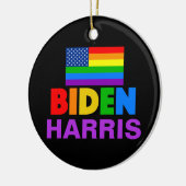 Biden Harris Rainbow Gay Pride Politieke Kerstmis Keramisch Ornament (Links)