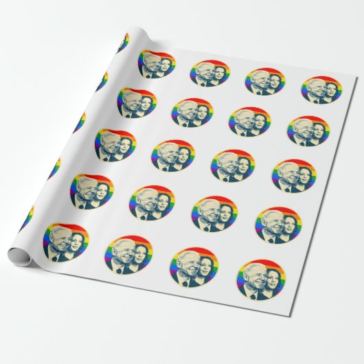 Biden Harris Rainbow Pride Cadeaupapier (Uitgerold)