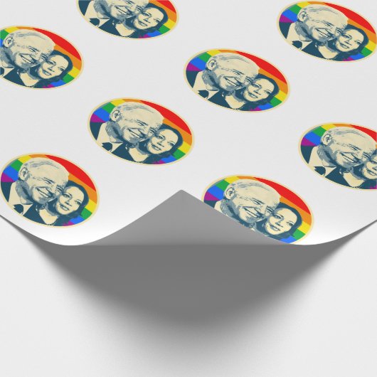 Biden Harris Rainbow Pride Cadeaupapier (Hoek)