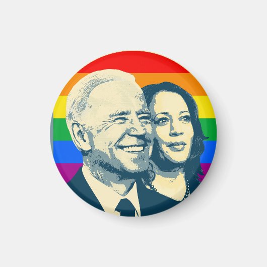 Biden Harris Rainbow Pride Magneet (Voorkant)