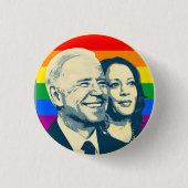 Biden Harris Rainbow Pride Ronde Button 3,2 Cm (Voorkant)
