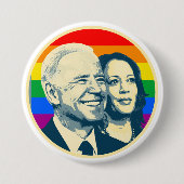 Biden Harris Rainbow Pride Ronde Button 7,6 Cm (Voorkant)