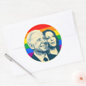 Biden Harris Rainbow Pride Ronde Sticker (Envelop)