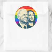 Biden Harris Rainbow Pride Ronde Sticker (Tas)