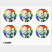 Biden Harris Rainbow Pride Ronde Sticker (Vel)