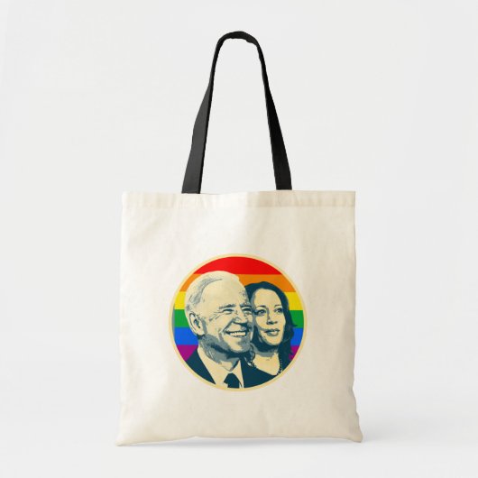 Biden Harris Rainbow Pride Tote Bag (Voorkant)