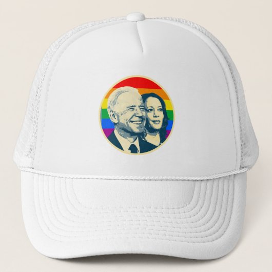 Biden Harris Rainbow Pride Trucker Pet (Voorkant)