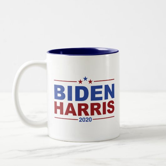 BIDEN/HARRIS Red & Blue Two-Tone Coffee Mok (Links)
