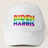 Biden Harris regenboogkleuren trots Trucker Pet (Voorkant)