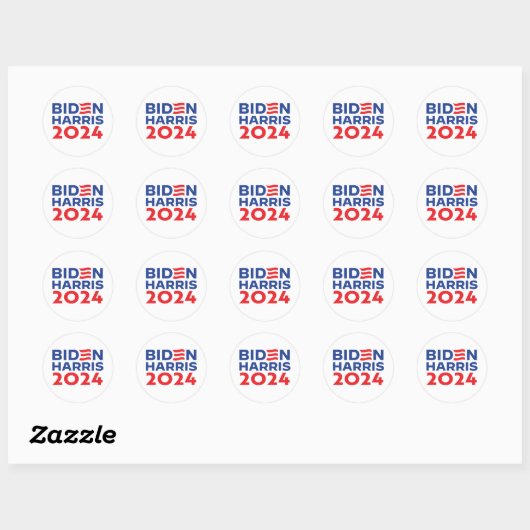 Biden Harris Ronde Sticker (Vel)