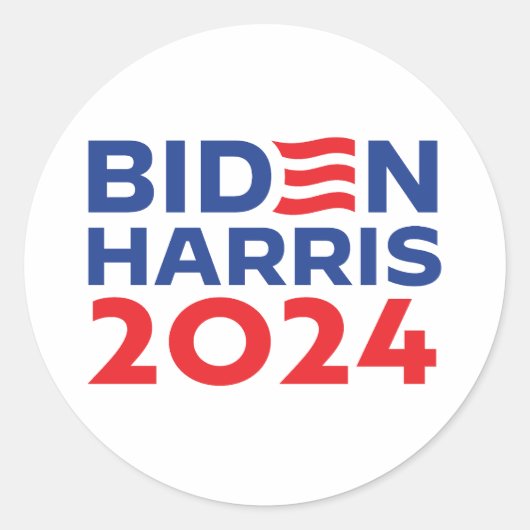 Biden Harris Ronde Sticker (Voorkant)