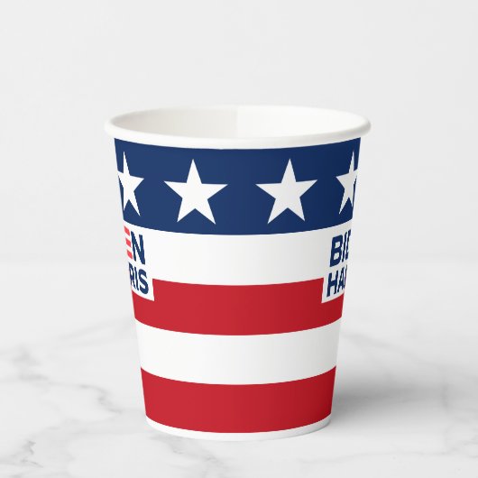 Biden Harris Rood Wit en Blauw Sterren en Streep Papieren Bekers (Links)