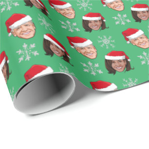 Biden Harris Santa Hat Patroon Cadeaupapier