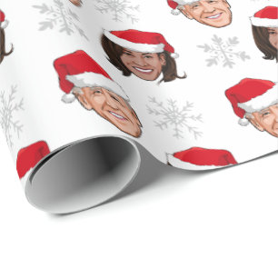Biden Harris Santa Hat Patroon Cadeaupapier